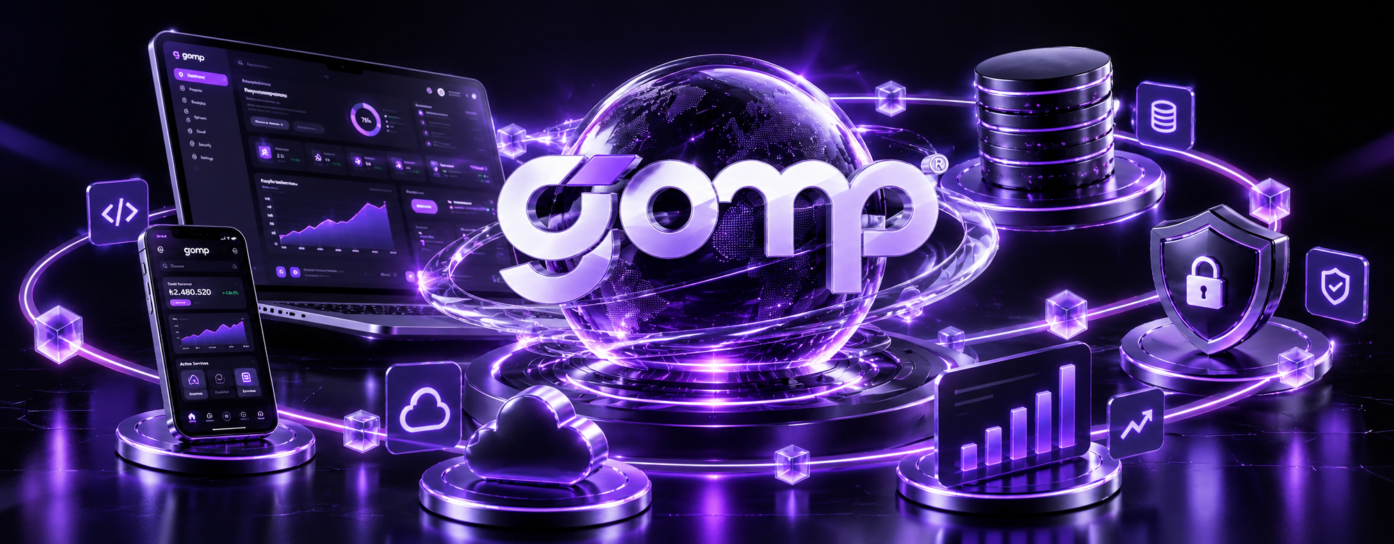 gomp: web sitesi, mobil uygulama, özel yazılım, bulut ve güvenlik çözümleri